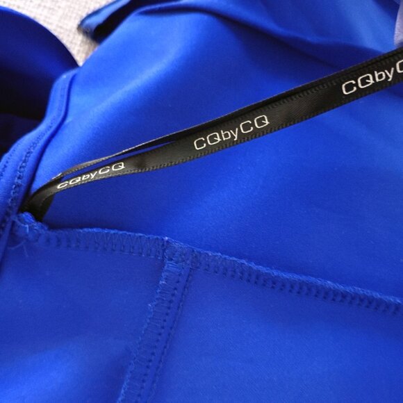 CQ by CQ Royal Blue Structured One shoulder Ruffled Midi Dress | Size S - Picture 6 of 9